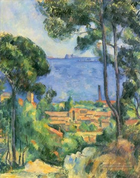 Vue de l’Estaque et des châteaux d’If Paul Cézanne Beach Peinture à l'huile